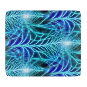 Tabla De Cortar Patrón de repetición de fractal luminoso azul eléc