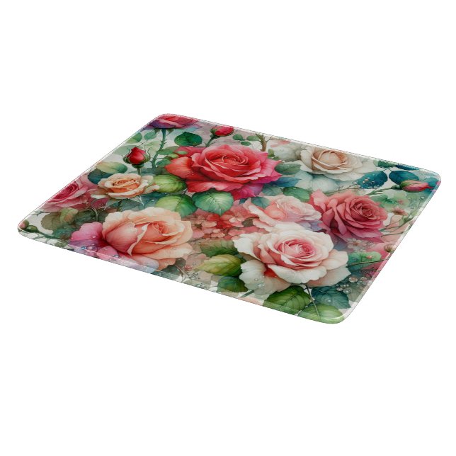 Tabla De Cortar Patrón de Rosa Caprichoso (Borde)