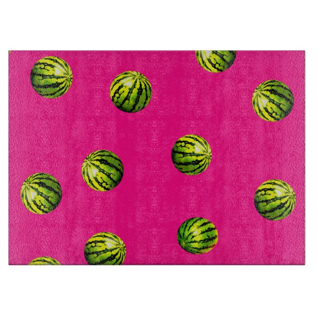 Tabla De Cortar patrón de sandía rosa (Anverso)