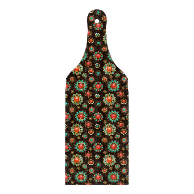 Tabla De Cortar Patrón de Seamless Brooches Étnicos (Anverso)