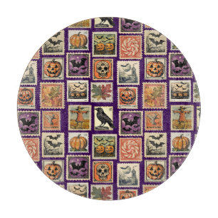 Tabla De Cortar Patrón de Sello Postal de Halloween