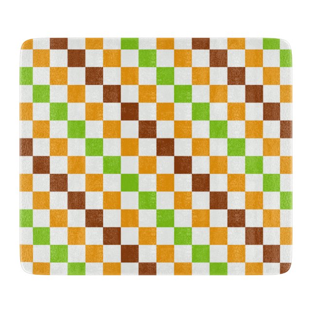Tabla De Cortar Patrón de tablero de ajedrez diagonal de cosecha (Anverso)