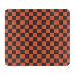 Tabla De Cortar Patrón de tablero de ajedrez negro verde ácido de