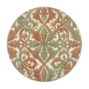 Tabla De Cortar Patrón de terracota de hoja de Art Nouveau con mot