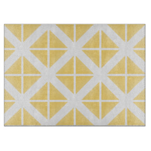 Tabla De Cortar Patrón de triángulo de moda amarillo