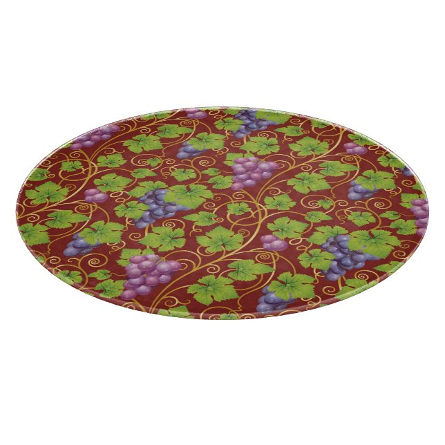 Tabla De Cortar Patrón de uva (Borde)