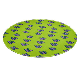 Tabla De Cortar Patrón de uvas moradas en verde
