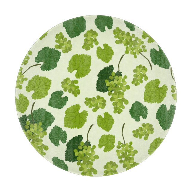 Tabla De Cortar Patrón de uvas y hojas de uva (Anverso)