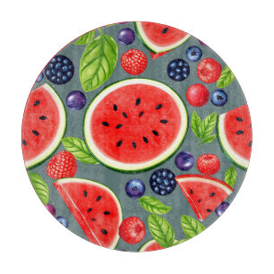 Tabla De Cortar Patrón de verano de sandía y bayas