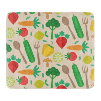 Tabla De Cortar Patrón de verduras colorido y lindo del mercado de