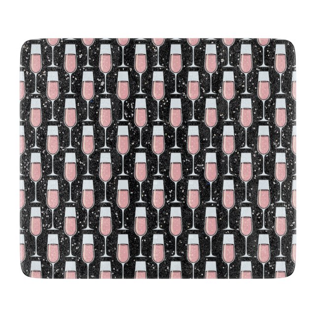 Tabla De Cortar Patrón de Vino Rosado (Anverso)