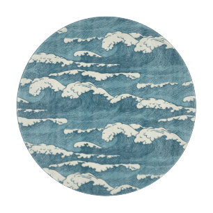 Tabla De Cortar Patrón de vintage retro de ondas dibujadas a mano