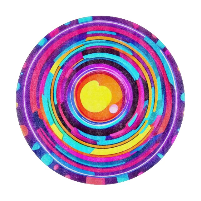 Tabla De Cortar Patrón de vórtice del círculo neón (Anverso)