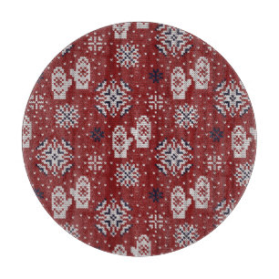 Tabla De Cortar Patrón decorativo de Navidades de invierno de punt