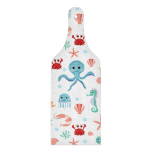 Tabla De Cortar Patrón del mundo marino