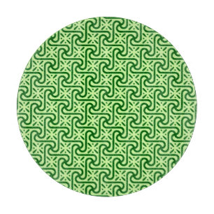 Tabla De Cortar Patrón egipcio de azulejos, verde esmeralda y lima