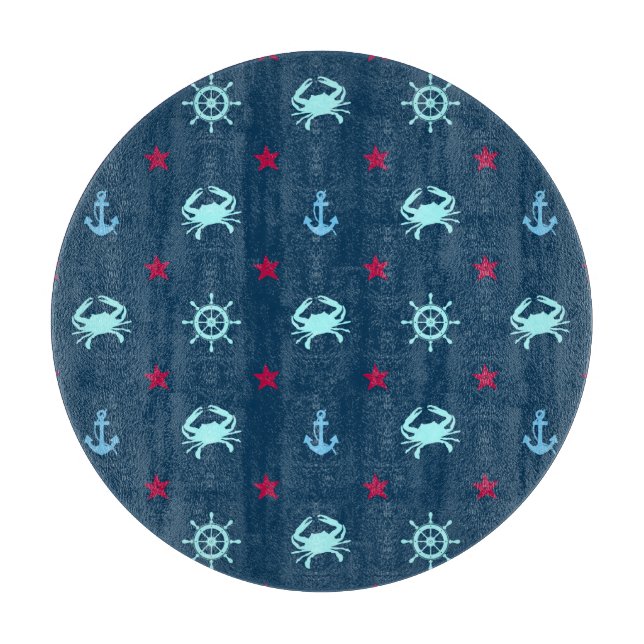 Tabla De Cortar Patrón Estrella Náutica (Anverso)