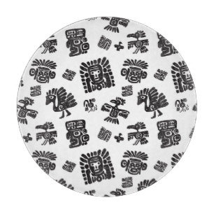 Tabla De Cortar Patrón étnico blanco-negro maya