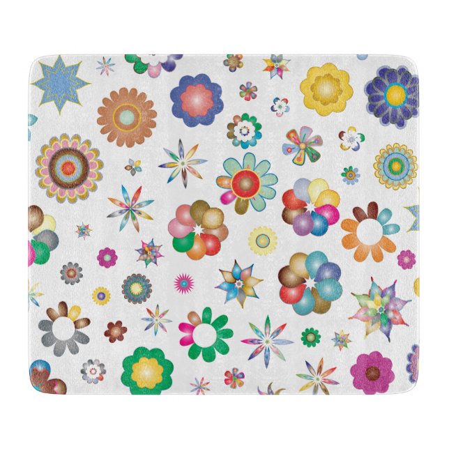 Tabla De Cortar Patrón Floral (Anverso)