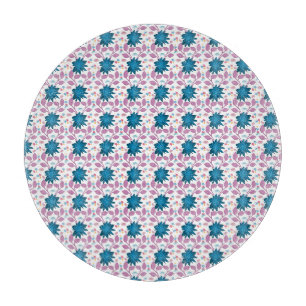 Tabla De Cortar Patrón floral boho colorido flor retro 