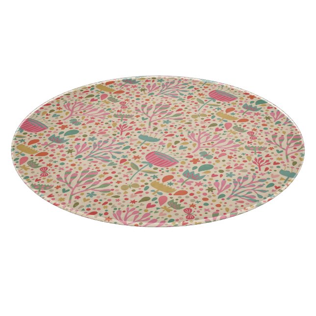 Tabla De Cortar Patrón floral brillante (Borde)