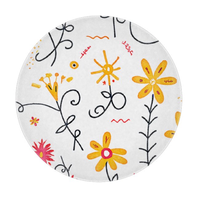 Tabla De Cortar Patrón floral caprichoso (Anverso)