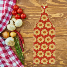 Patrón floral Dahlia amarillo en rojo