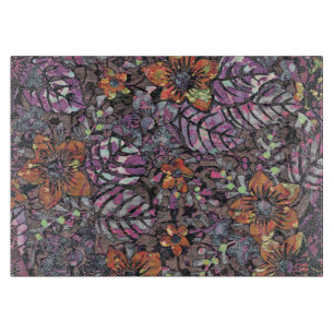 Tabla De Cortar Patrón floral de colores pastel arte digital román