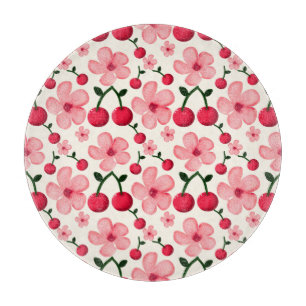 Tabla De Cortar Patrón floral de flor de cerezo, flores rosadas