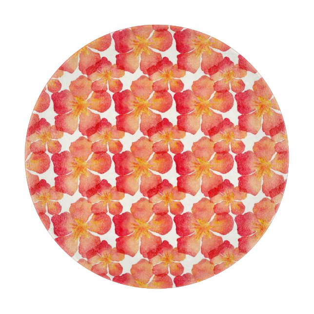 Tabla De Cortar Patrón floral de Oleander naranja (Anverso)