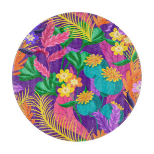 Tabla De Cortar Patrón floral exótico colorido-23148
