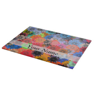 Tabla De Cortar Patrón floral multicolor