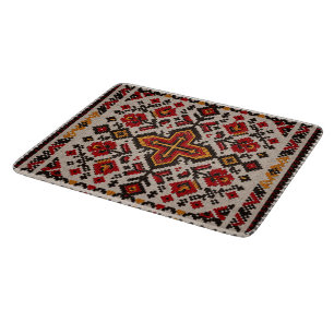 Tabla De Cortar Patrón floral naranja tribal marroquí vintage