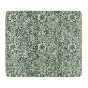 Tabla De Cortar Patrón floral ornamentado de flores blancas y hoja