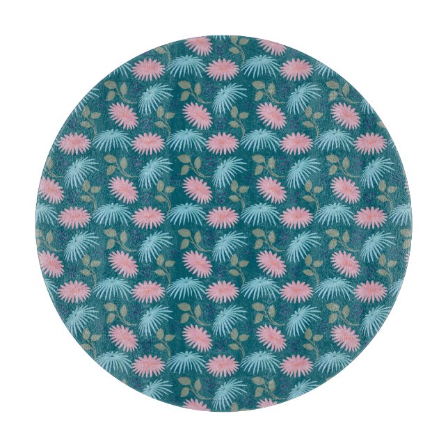 Tabla De Cortar Patrón Floral Pastel  (Anverso)