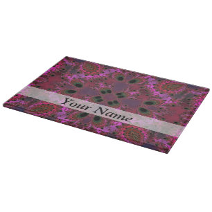 Tabla De Cortar Patrón fractal digital magenta