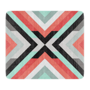 Tabla De Cortar Patrón geométrico de Coral de Casa de Moneda