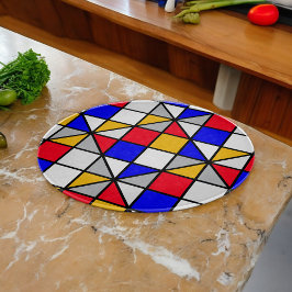 Tabla De Cortar Patrón geométrico de cuadrados multicolor