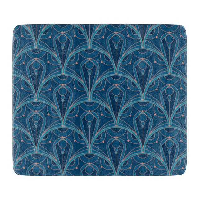 Tabla De Cortar Patrón geométrico repetido Art Déco (Anverso)