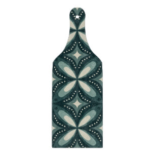 Tabla De Cortar Patrón geométrico verde retro