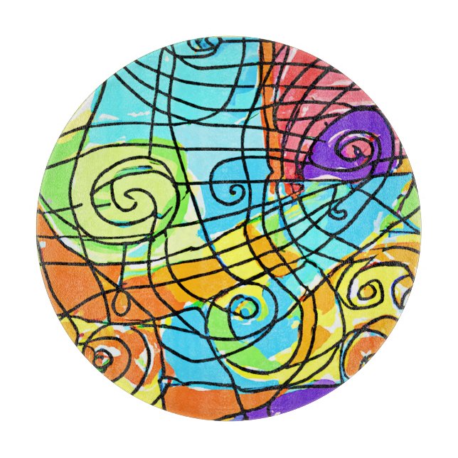 Tabla De Cortar Patrón geométrico vibrante (Anverso)