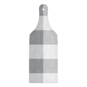 Tabla De Cortar Patrón Gingham Gris Y Blanco