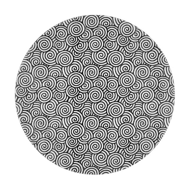 Tabla De Cortar Patrón giratorio japonés - blanco y negro (Anverso)