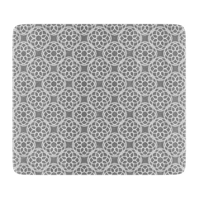Tabla De Cortar Patrón Gris Blanco Geométrico sin soldadura (Anverso)