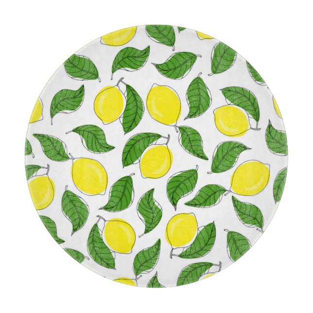 Tabla De Cortar Patrón luminoso de hojas verdes (Anverso)