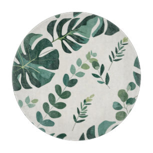 Tabla De Cortar Patrón minimalista de Monstera y Verdor - Moderno