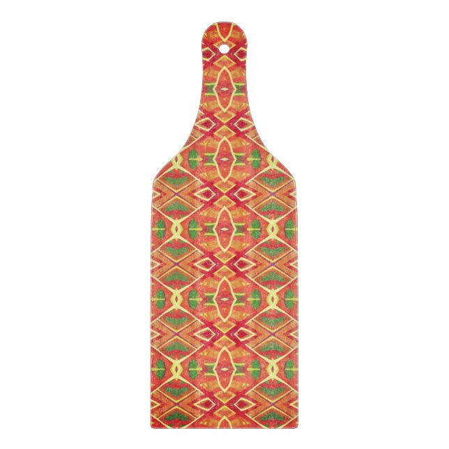 Tabla De Cortar Patrón naranja y verde (Anverso)
