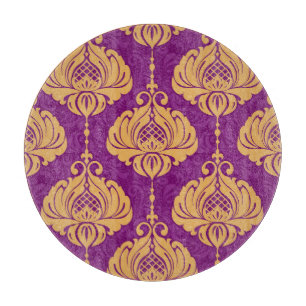 Tabla De Cortar Patrón ornamental de Damasco de Vintage.
