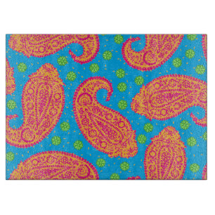 Tabla De Cortar Patrón Paisley colorido