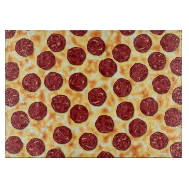 Tabla De Cortar Patrón Pepperoni Pizza (Anverso)